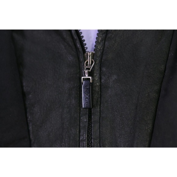 Canali Black Waxed Cotton-Leather Barn Jacket 40/Medium - Picture 8 of 12